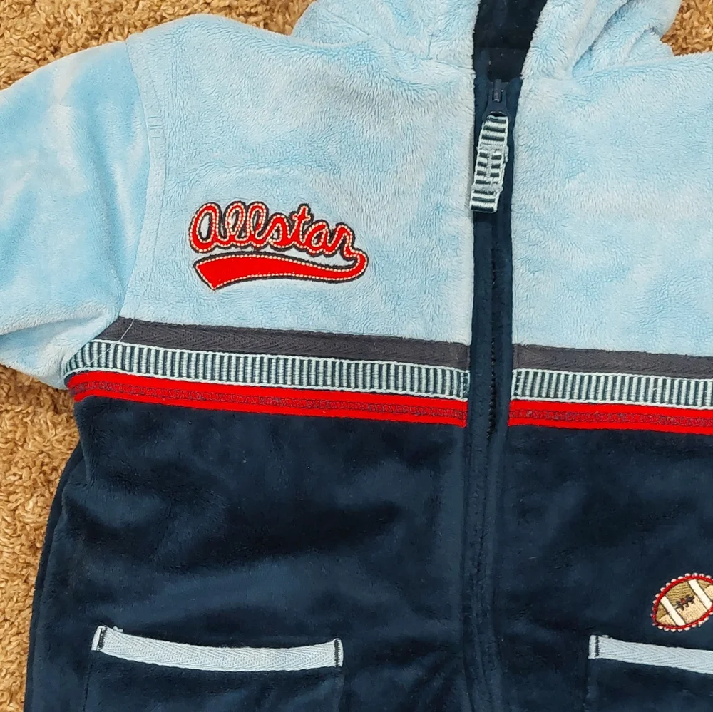 CARTER'S All Star Blue Pram Fleece Snowsuit